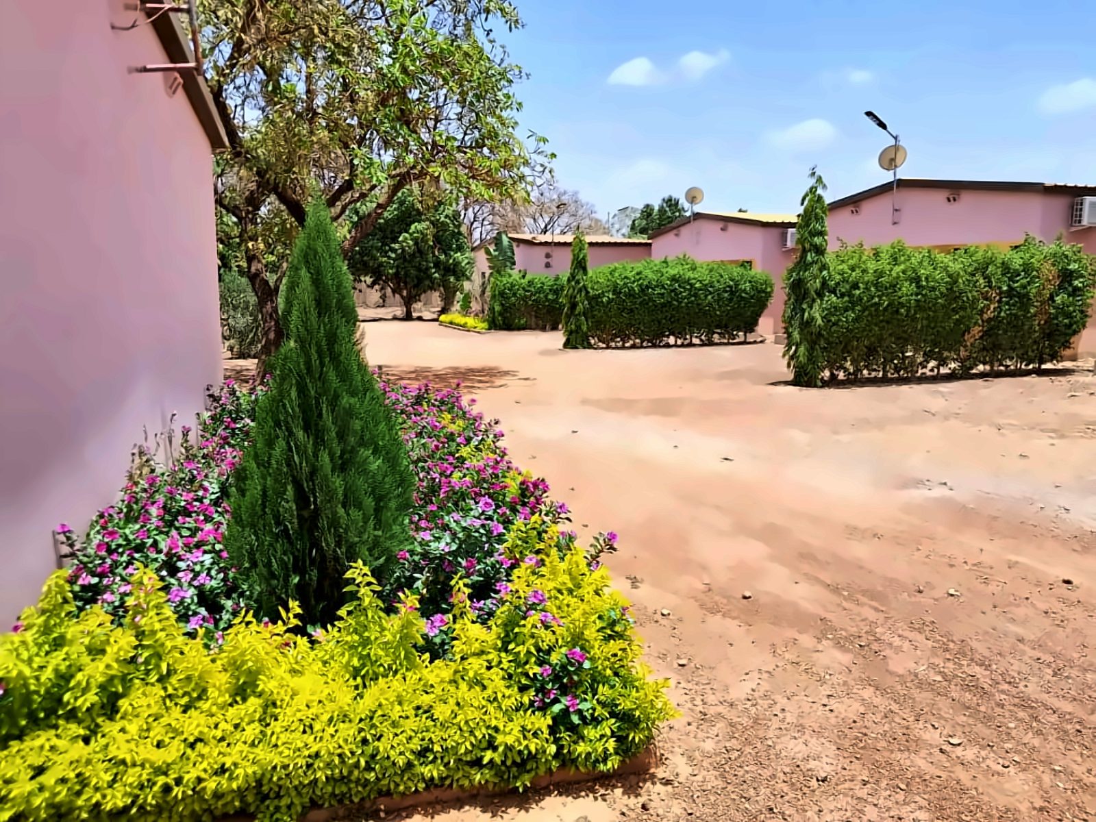 Massif fleuri devant les bungalows